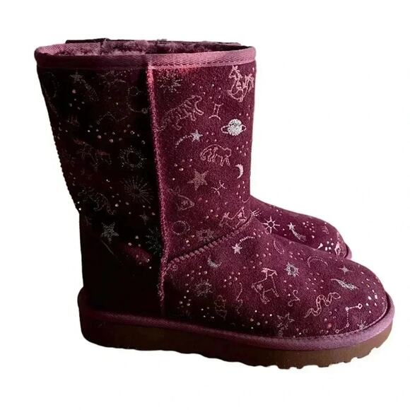 UGG CLASSIC ZODIAC SHORT WILD GRAPE SUEDE SHEEPSKIN WOMEN'S BOOTS SIZE US 5 NWOB - Picture 3 of 8